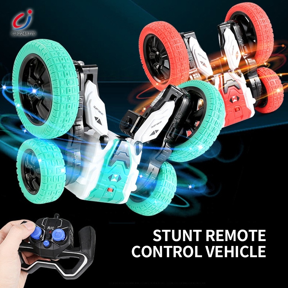 Chengji new product 2.4ghz remote control spinning car toy 180 flip high speed rc stunt car with light