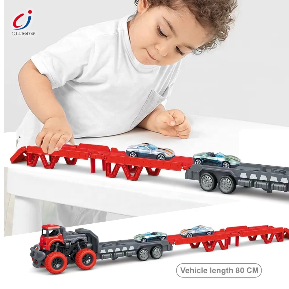 Chengji engineering friction vehicles model car carrier toys deformation container catapult track transport vehicle toy