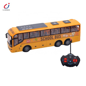 Mainan Anak 1:24 Scale Remote Vehicle Toy Model 6 Wheels Boys School Bus Radio Control