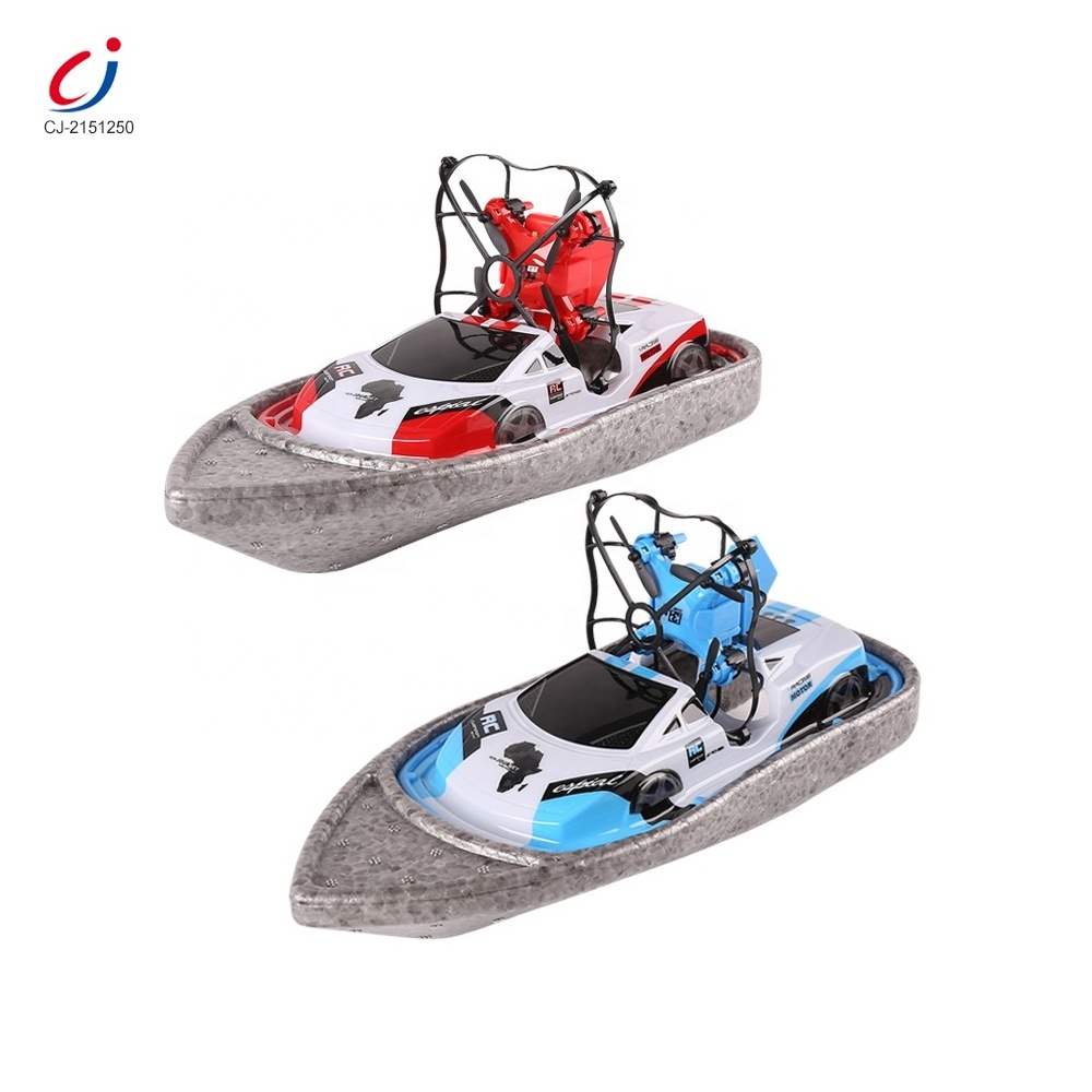 High speed 3 in 1 sea ship land racing car air flying drone good power rc amphibious boat for sale