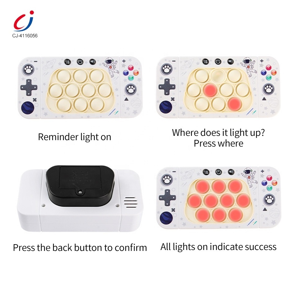 Chengji children puzzle pop light up game console electronic handheld quick push fidget toy for kids