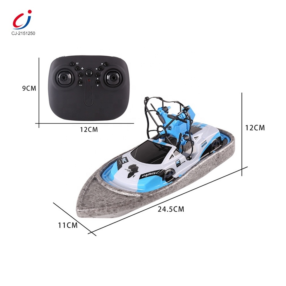 High speed 3 in 1 sea ship land racing car air flying drone good power rc amphibious boat for sale