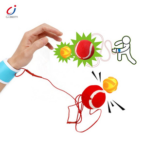 Chengji new wholesale indoor outdoor sport game kids play toys hand catch return bouncy wrist band ball elastic