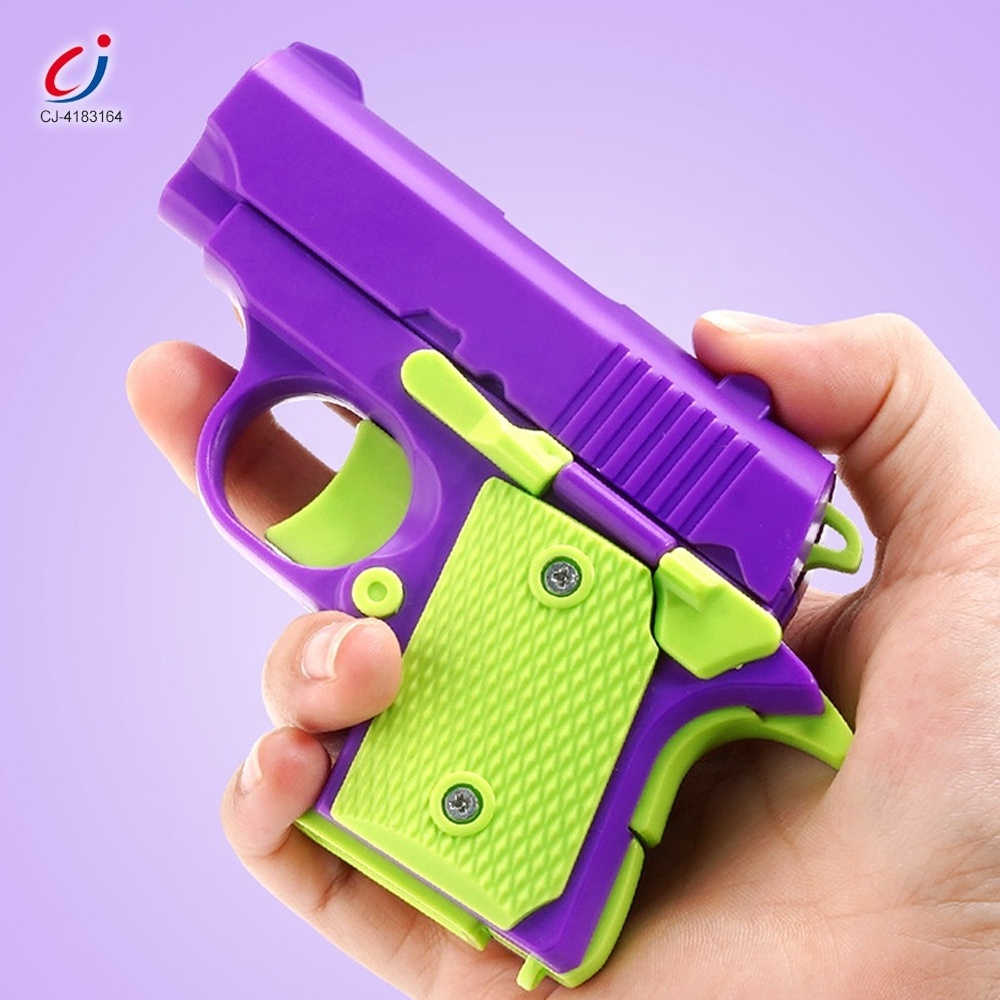 Chengji 2023 new design 3D printing small stress relief plastic mini safety toy gun 1911 toy pistol for children