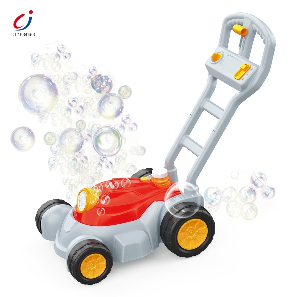 Chengji juguetes summer outdoor toys bubble blower automatic bubble machine toy party bubble lawn mower toddler toys