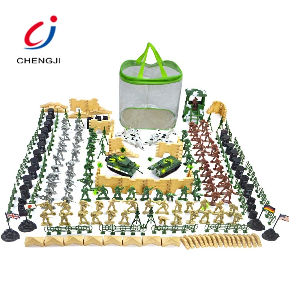 Cheap kids indoor game mini plastic pretend army figure toy soldier play set