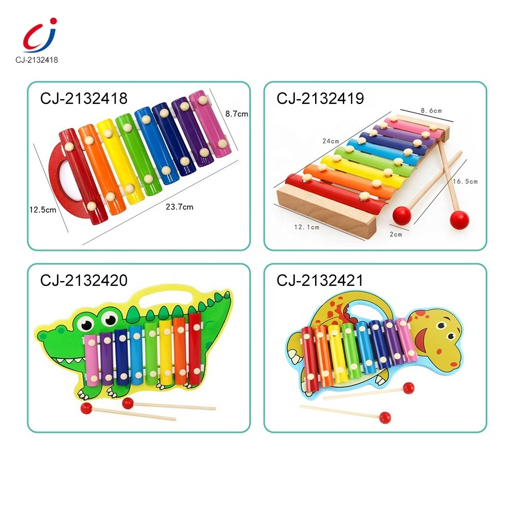 Chengji Kids Educational Wooden 8 Tones Musical Instrument Baby Knocking Piano Xylophone Toy