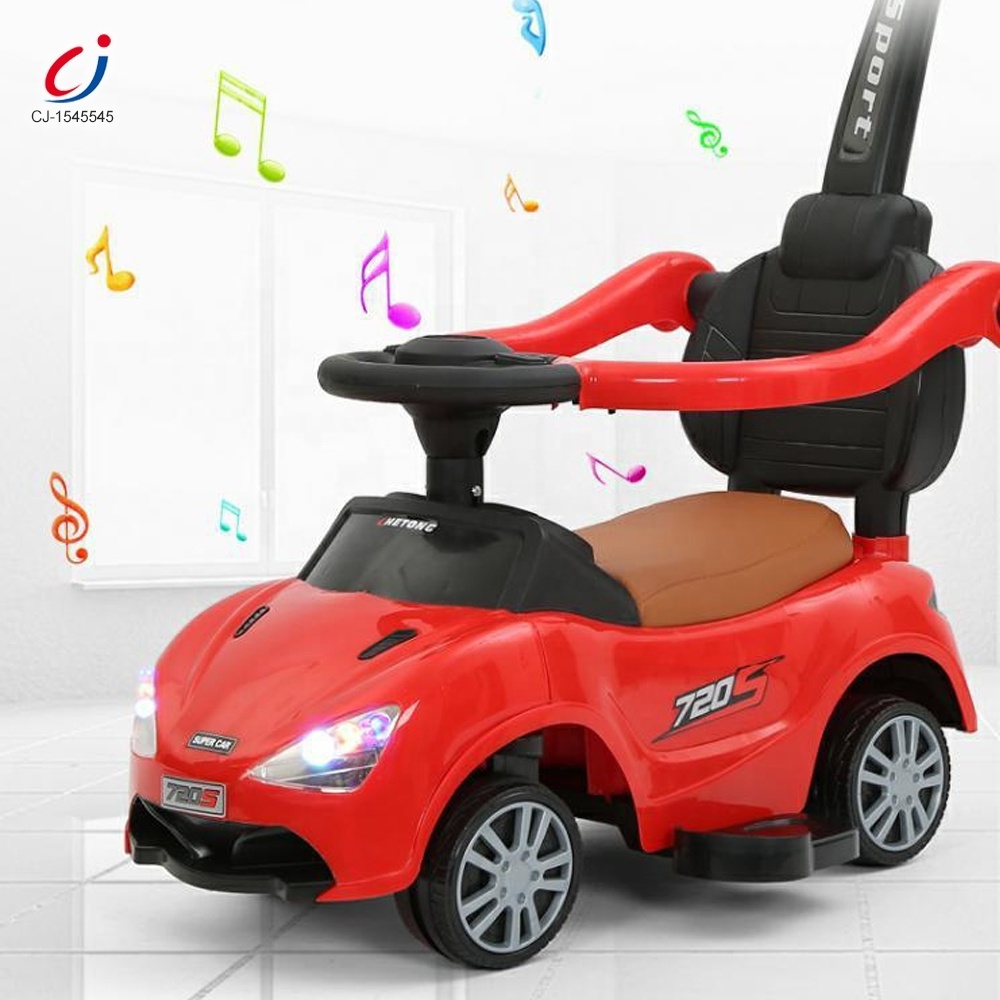 Plastic outdoor sun visor toddlers electric sliding baby ride on cars with push handle