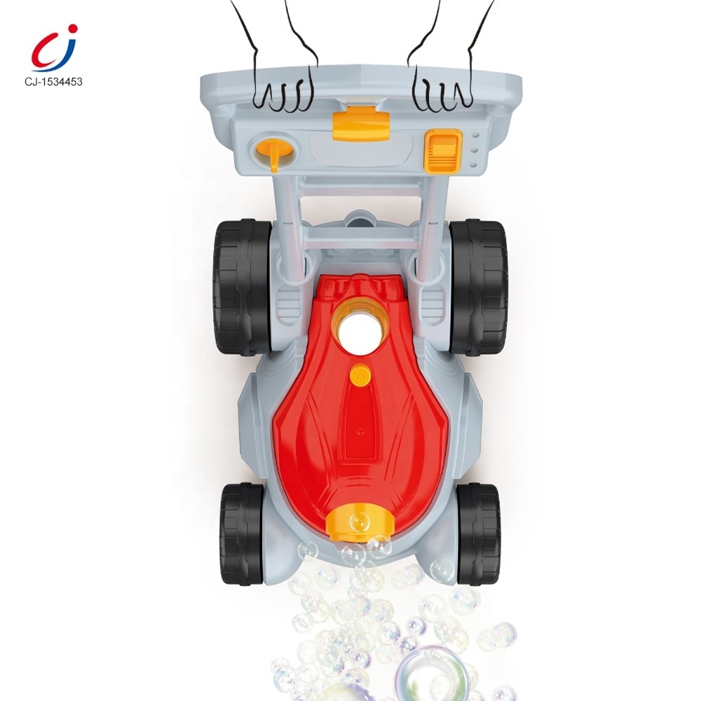 Chengji juguetes summer outdoor toys bubble blower automatic bubble machine toy party bubble lawn mower toddler toys