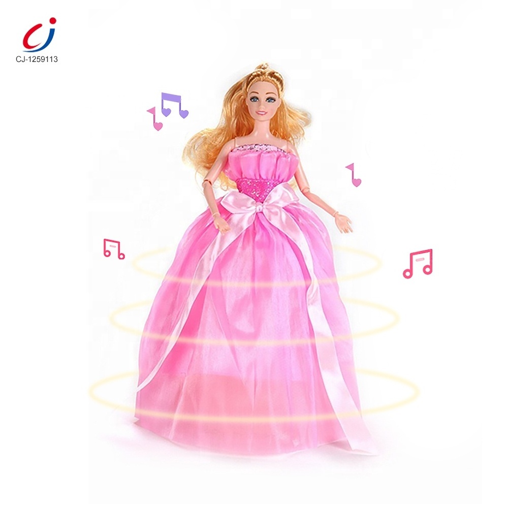 High quality smart long hair big head cute remote control princess doll