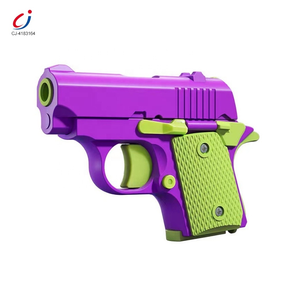 Chengji 2023 new design 3D printing small stress relief plastic mini safety toy gun 1911 toy pistol for children