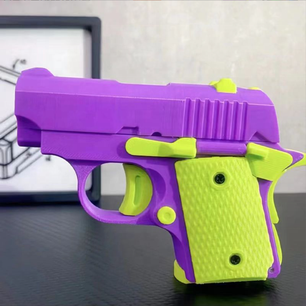 Chengji 2023 new design 3D printing small stress relief plastic mini safety toy gun 1911 toy pistol for children