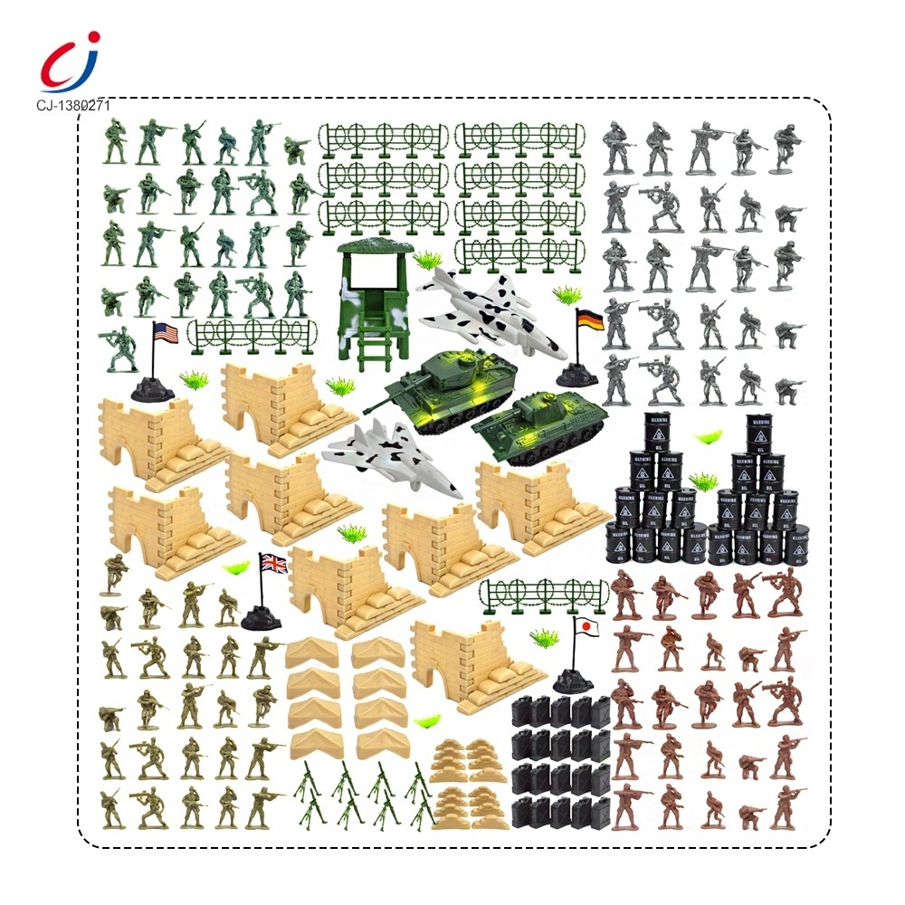 Cheap kids indoor game mini plastic pretend army figure toy soldier play set