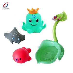 Chengji bebes juguetes cute floating animal squirts toys water game octopus baby bath shower toy