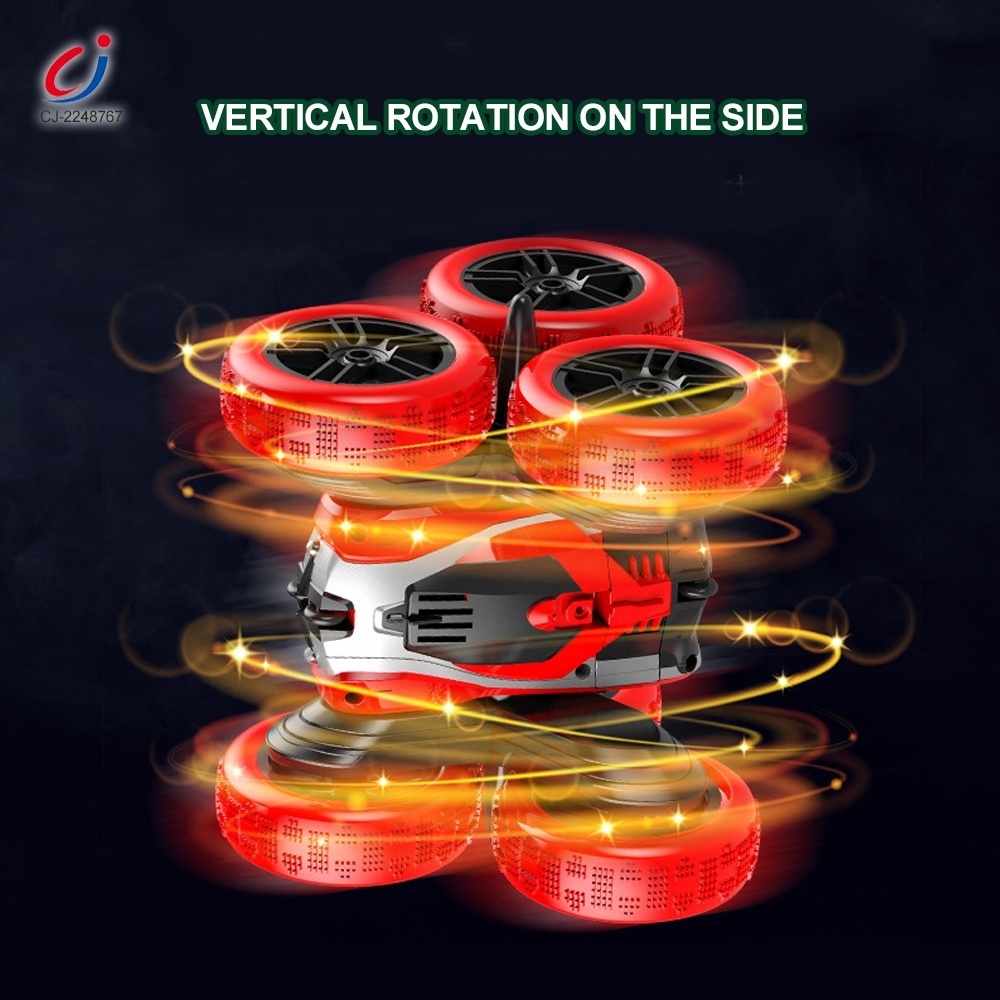 Chengji rc stunt vehicle car children lighting music 360 degree rotation 2.4g double-sided 6 wheel rc stunt car