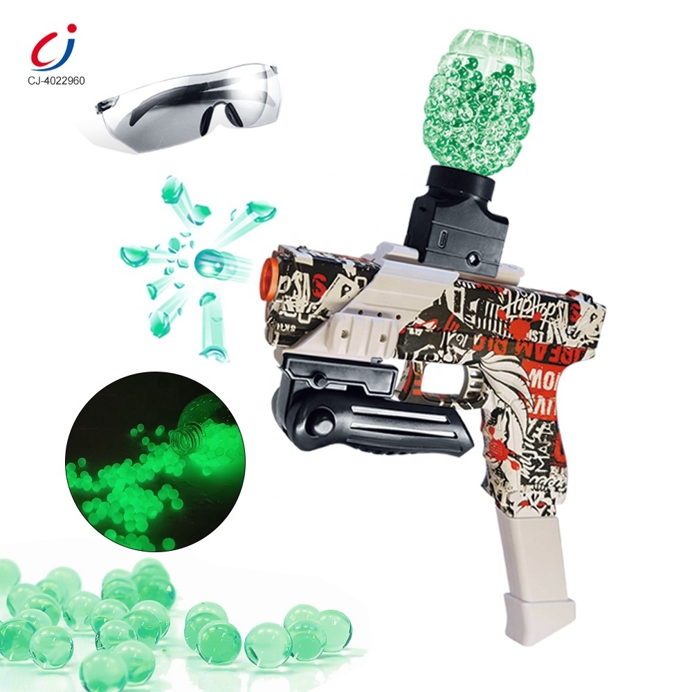 Chengji 2023 new electric toy outdoor automatic shooting game 7-8mm luminous water gel bullet splatter ball gun pistol