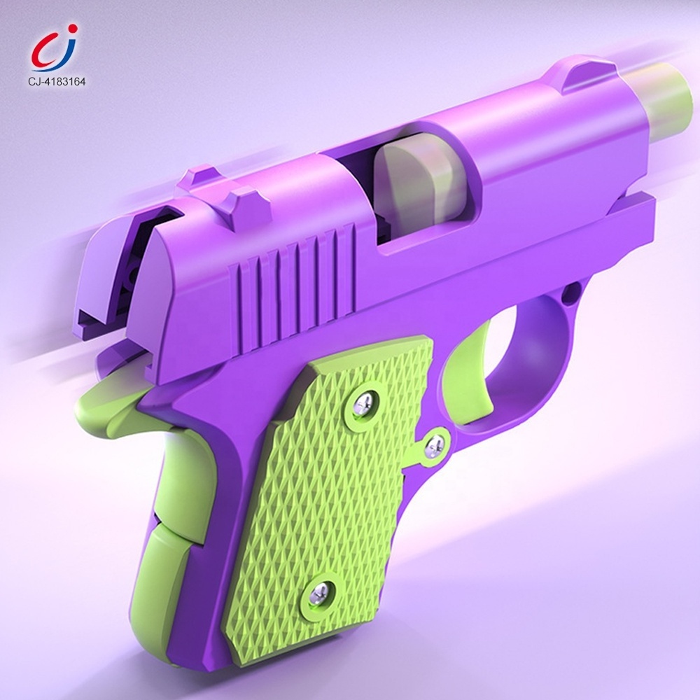 Chengji 2023 new design 3D printing small stress relief plastic mini safety toy gun 1911 toy pistol for children