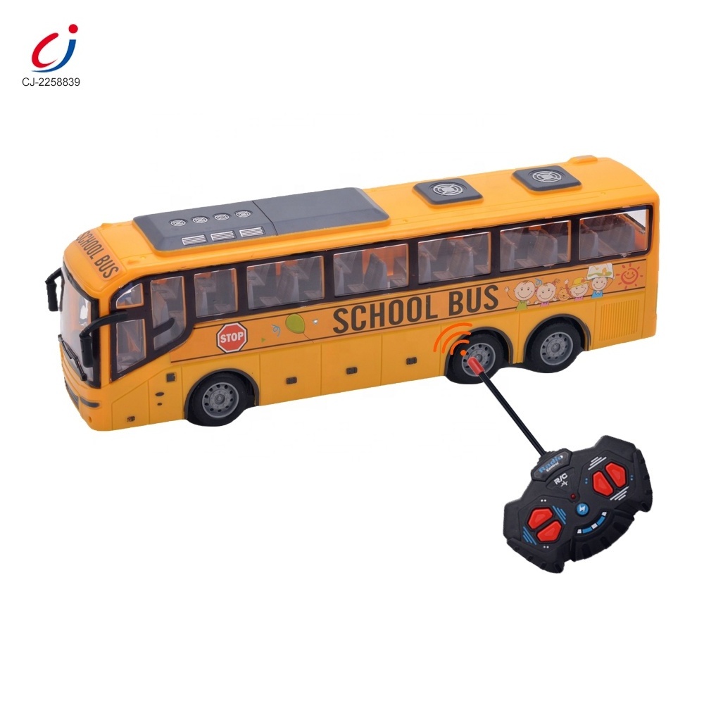 Mainan Anak 1:24 Scale Remote Vehicle Toy Model 6 Wheels Boys School Bus Radio Control