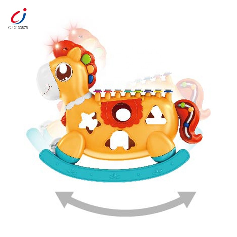 Chengji Educational kids musucal instruments toy rocking horse shape eight tones knock xylophone toys baby musical xylophone toy