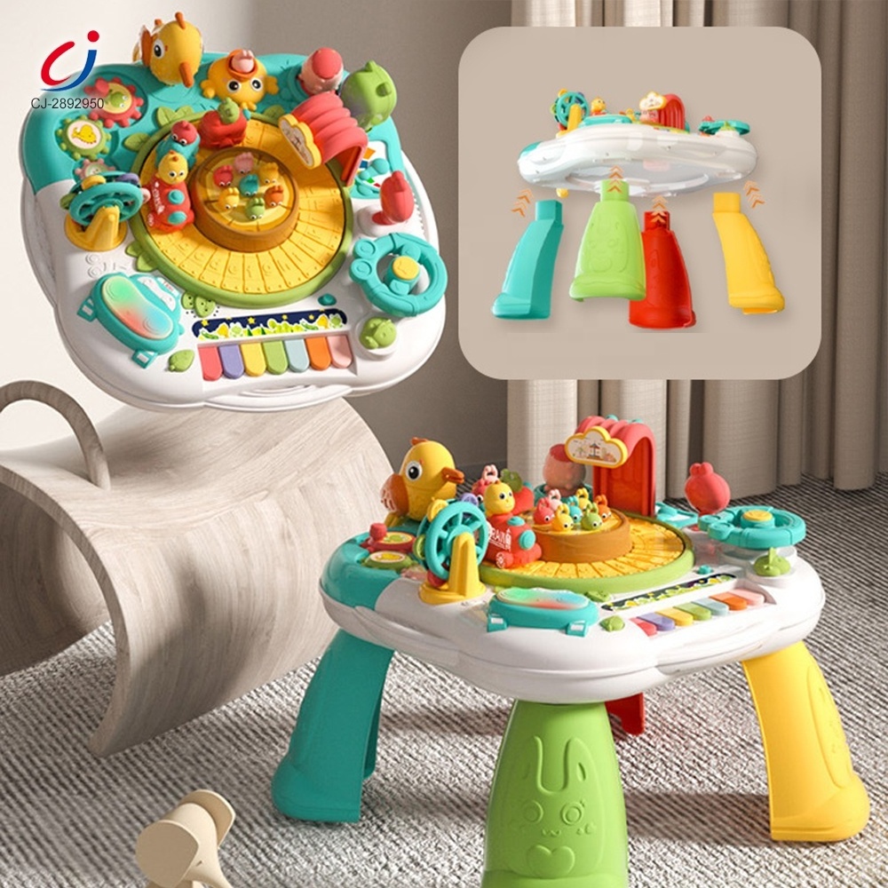 Chengji toys baby toddler milti funtion musical learning activity center table toy baby game activity table toy for toddlers