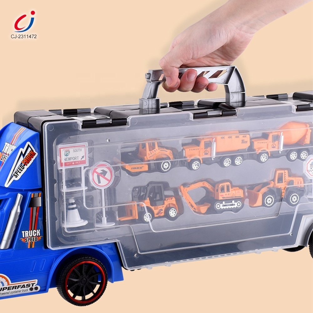 Storage slideway diecast toys toy container truck model of alloy trailer mini diecast car model transporter truck toy