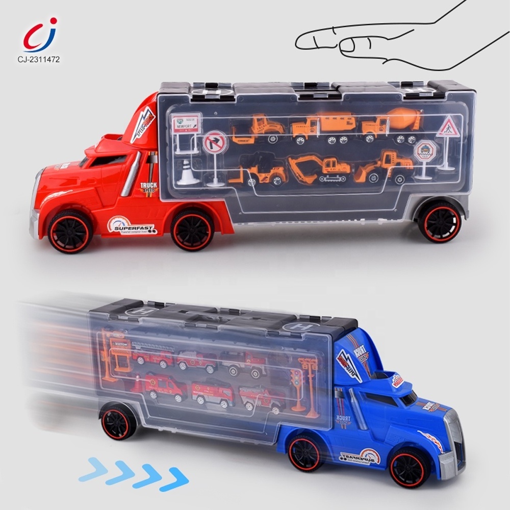 Storage slideway diecast toys toy container truck model of alloy trailer mini diecast car model transporter truck toy