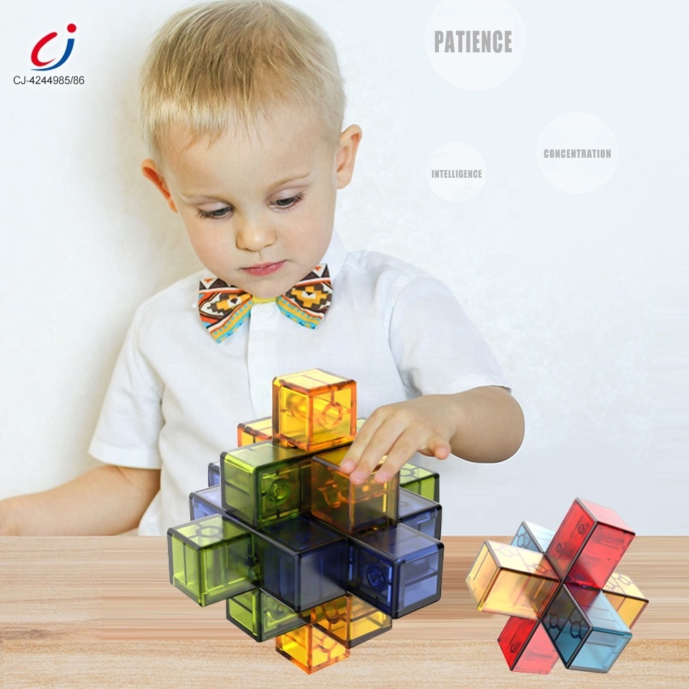 Chengji burr puzzle toy set kids gift early educational mind brain teasers game plastic Interlocking 3d luban lock