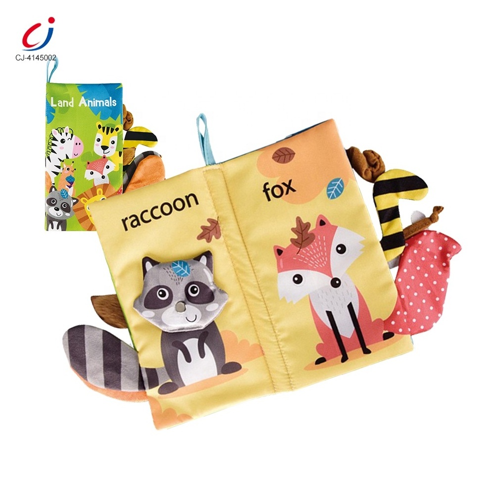 Chengji 2024 new design funny animal tails cloth book baby toy early learning sensory creative fabric cloth books for children