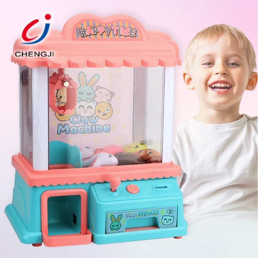 Electronic doll candy light up mini machine music plastic mini toy claw machine