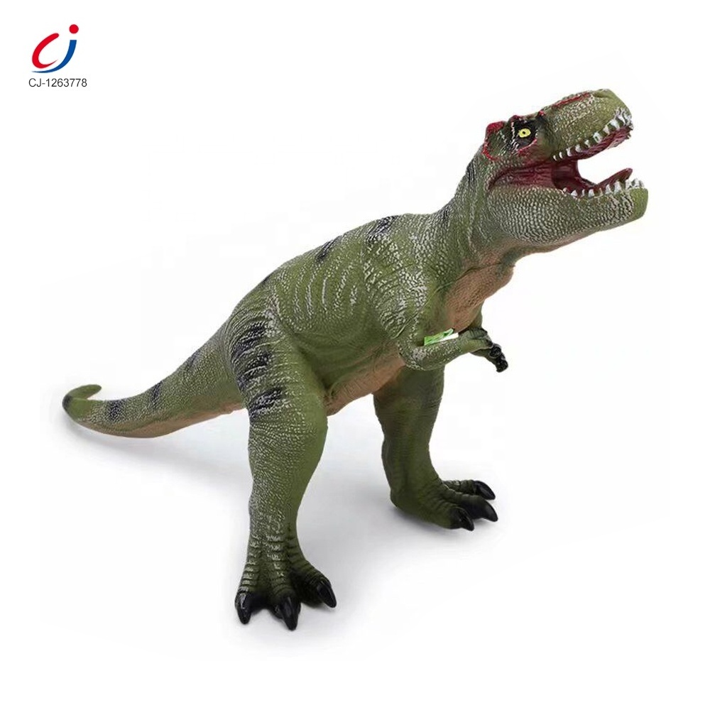 Chengji kids animal model play set vinyl toy light up simulation sound effect dinosaur toys for children