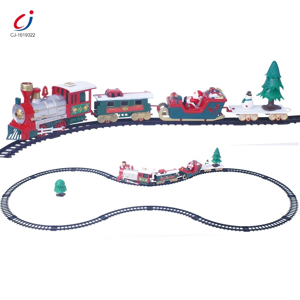 Chengji Intelligent musical light railway slot car track electric set rail train toys