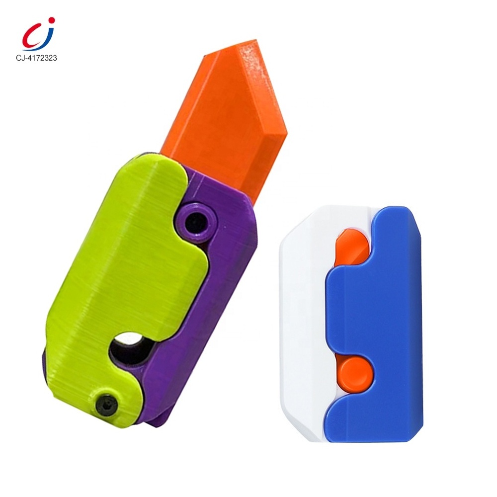 Chengji hot selling creative fidget toy 3d printed decompression gravity jump cartoon radish carrot knife toys