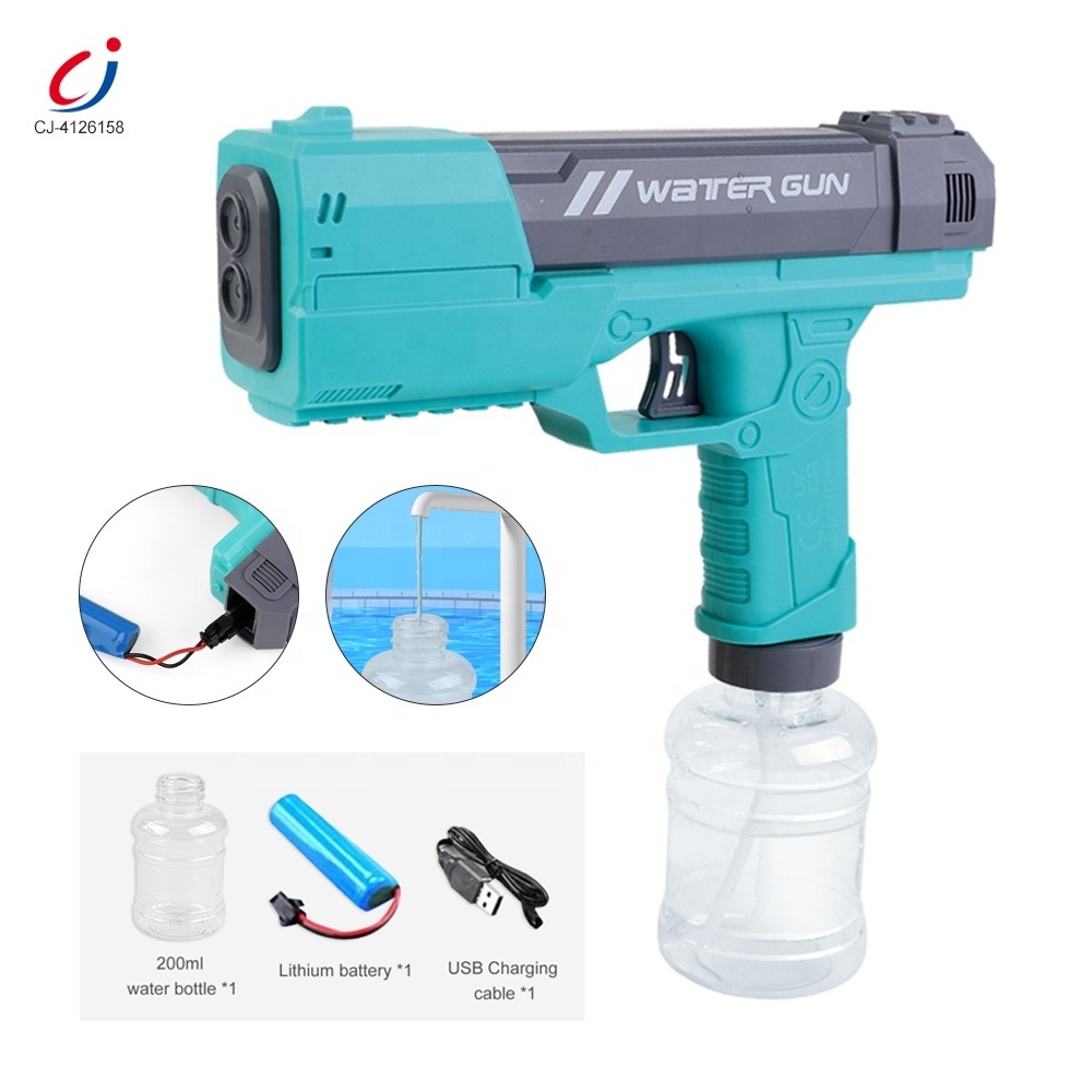 Chengji new generation double nozzle electric glock pistol shooting summer outdoor toy rechargeable electric water gun for kids