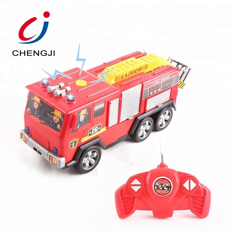 Hot selling electric fire engine toys kids mini rc truck with music