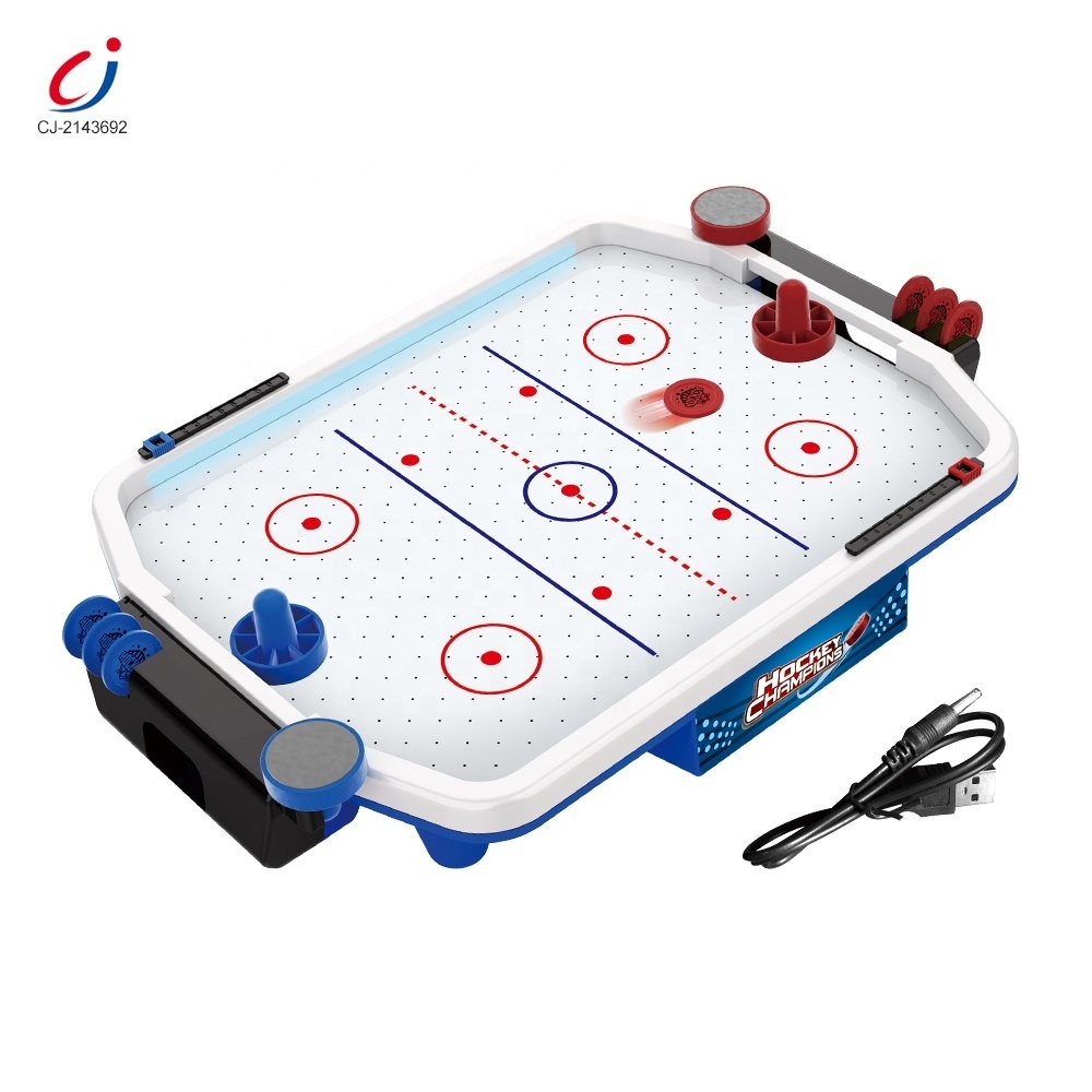 Chengji kids educational indoor sport play set electric musical lighting suspended table top mini ice hockey game toy