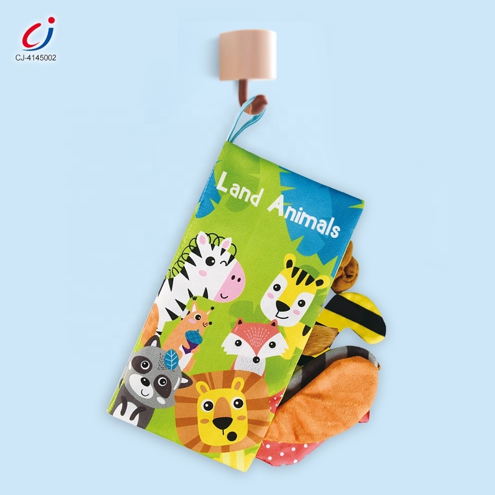 Chengji 2024 new design funny animal tails cloth book baby toy early learning sensory creative fabric cloth books for children