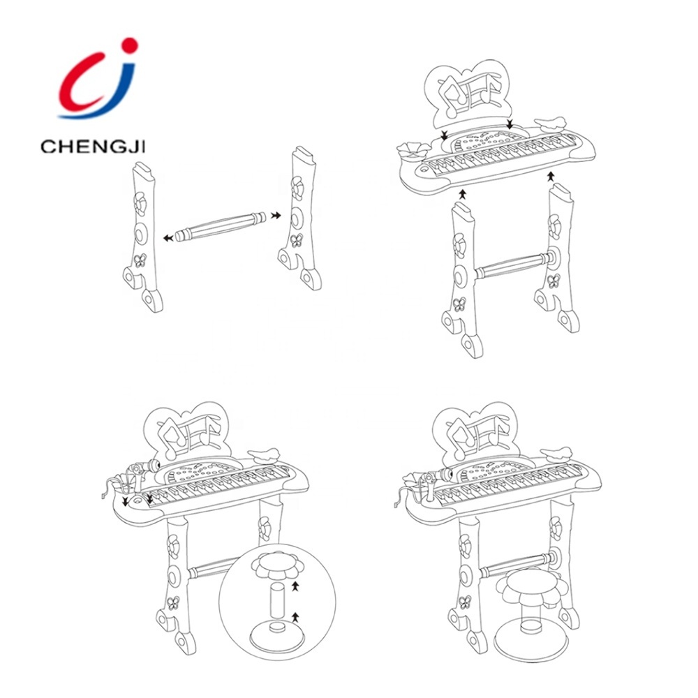 Chengji Popular baby musical instrument electronic learning plastic keyboard piano toy