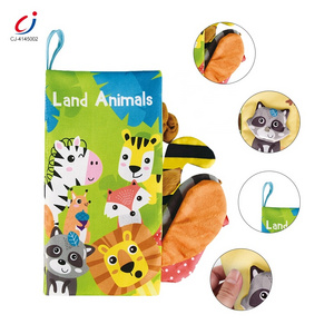 Chengji 2024 new design funny animal tails cloth book baby toy early learning sensory creative fabric cloth books for children