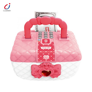 Cosmetic bag styling novelty kids password atm savings fingerprint piggy bank plastic pink safe piggy bank for kids children