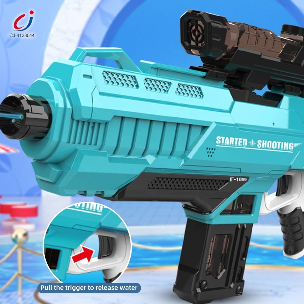 Chengji wholesale summer toy big auto squirt water gun outdoor 2024 new model fun battery powered electric water gun with light