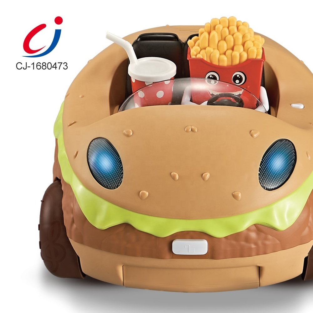 New Arrive Pretend Fast Food Car Toy Draw-Bar Box Hot Dog Hamburger Pizza Toy Play set Burger Car Fast Food Pretend Play Toys