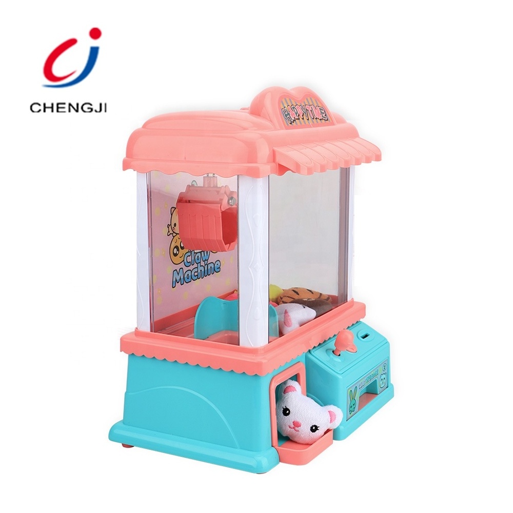 Electronic doll candy light up mini machine music plastic mini toy claw machine