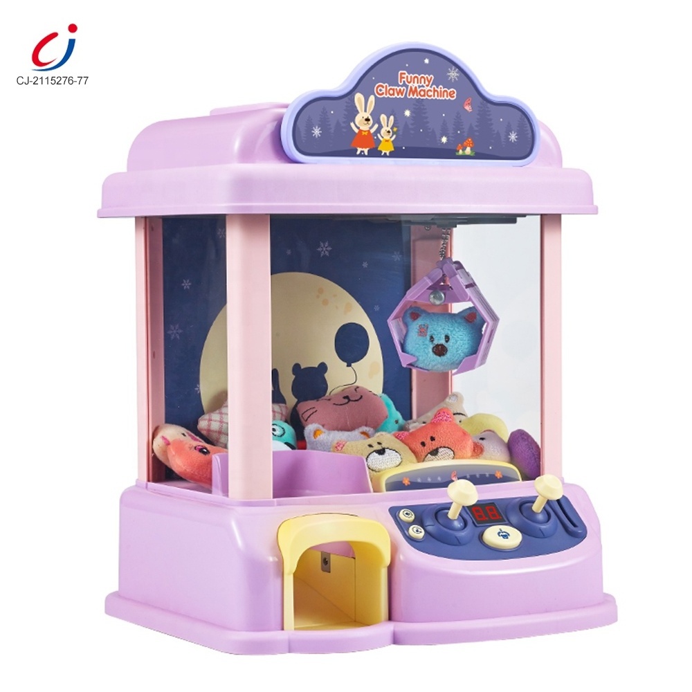 Electric mini coin operated game clip catch doll mini plush toy claw machine play fun toy vending catch the doll game machine