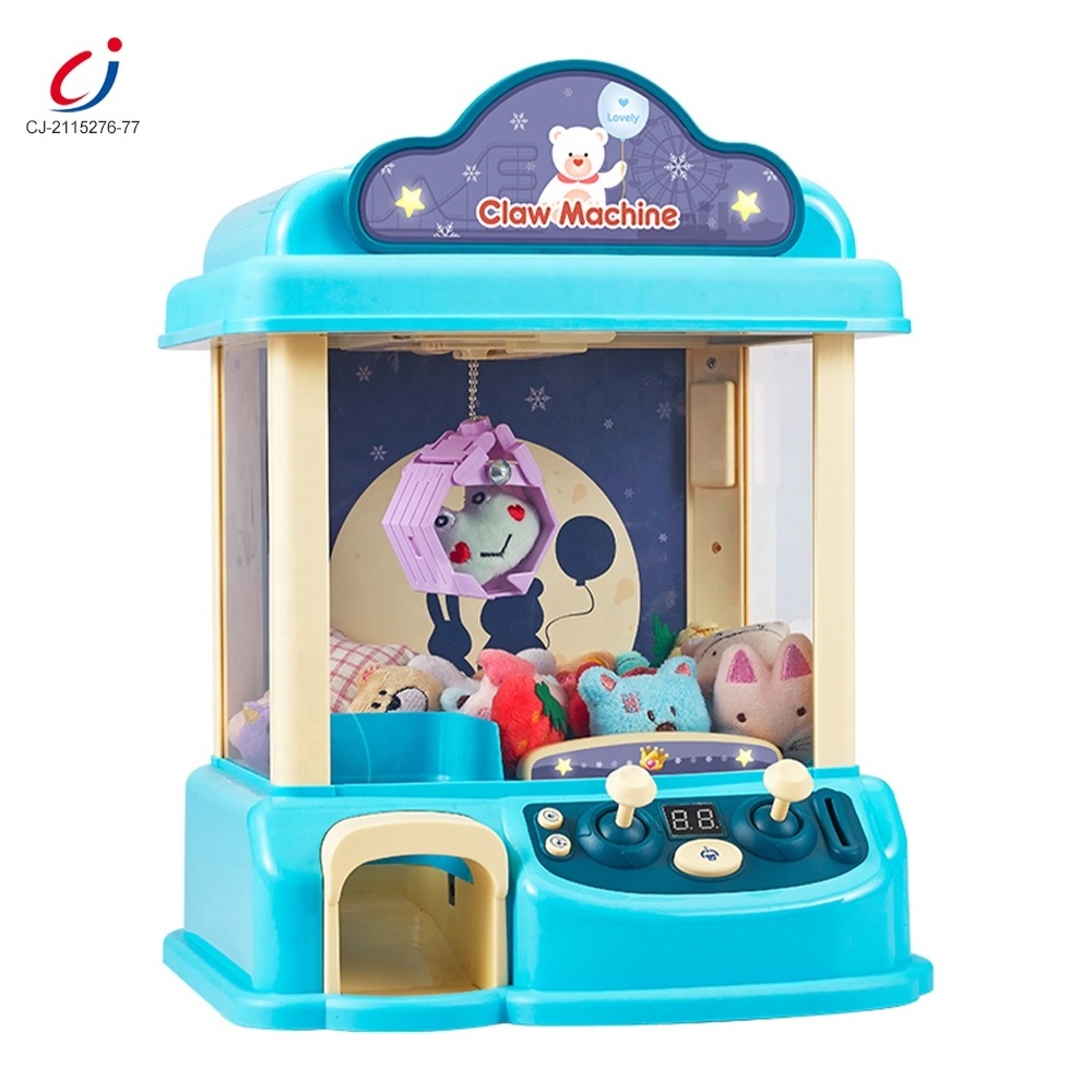 Electric mini coin operated game clip catch doll mini plush toy claw machine play fun toy vending catch the doll game machine