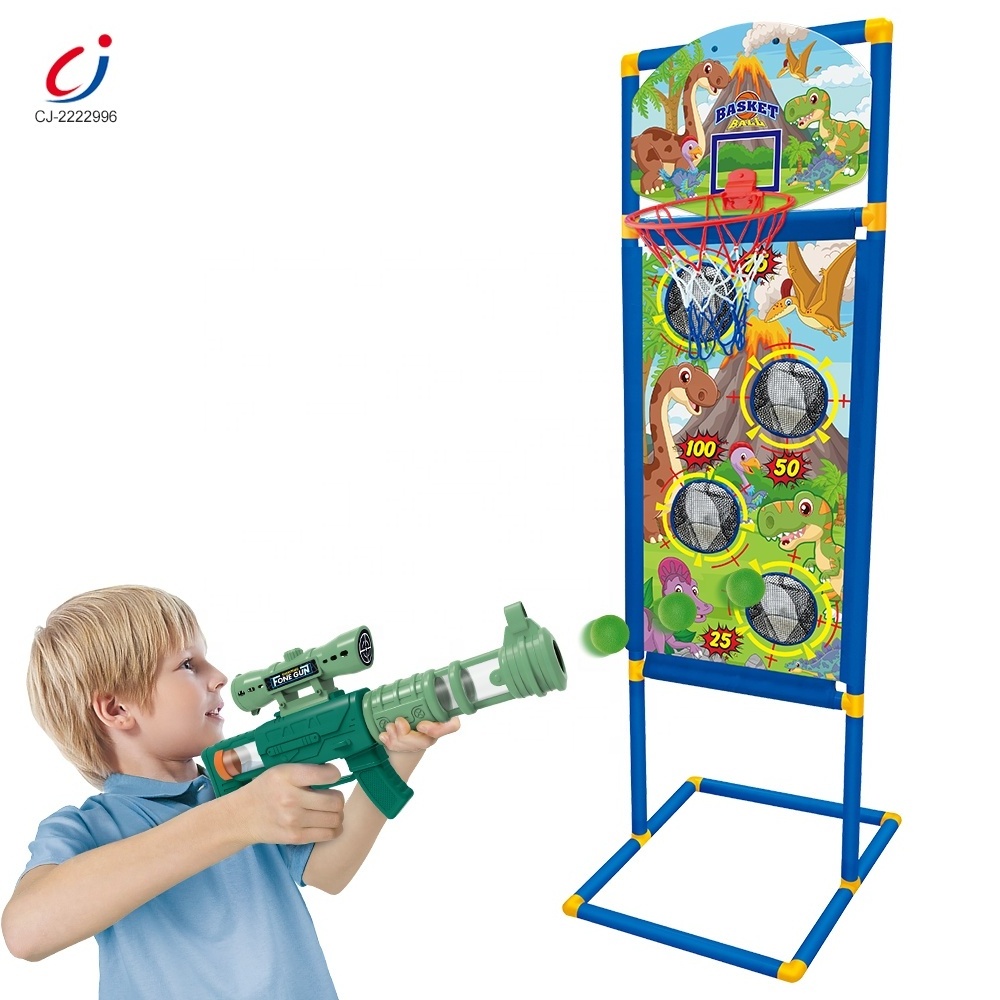 Kids 3in1 indoor sports toy bean bags toss game basketball air power gun moving shooting targets game gun toys