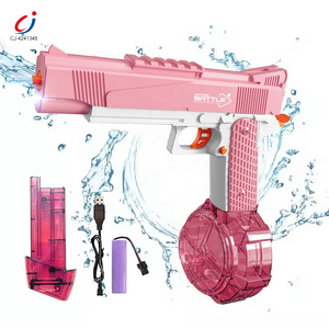 Chengji wholesale glock water gun toy kids summer outdoor play large capacity pink water gun electric glock pistol shooting toy