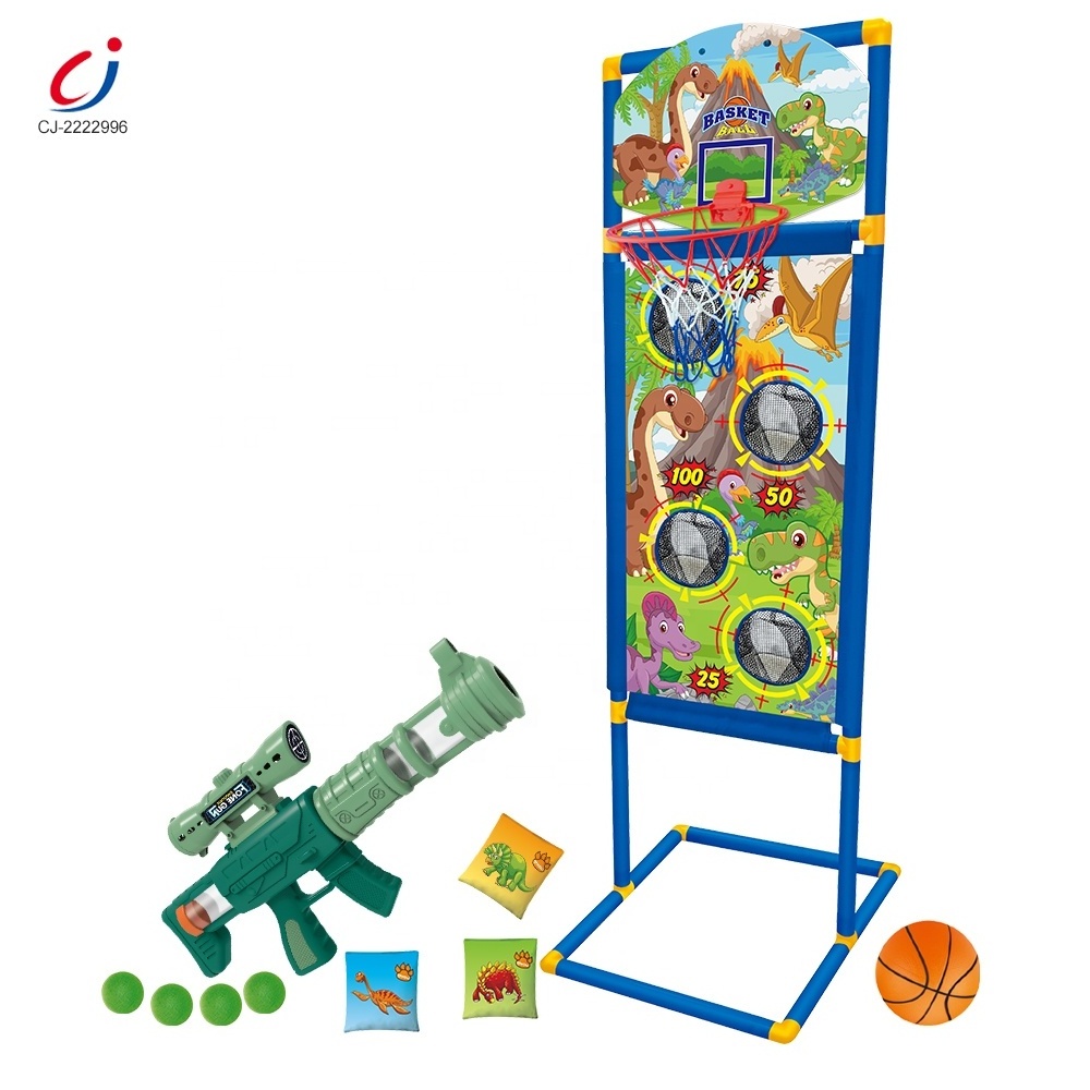 Kids 3in1 indoor sports toy bean bags toss game basketball air power gun moving shooting targets game gun toys