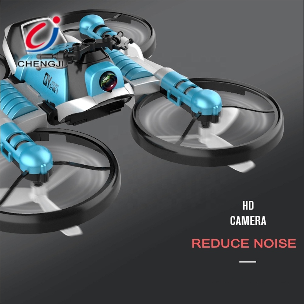 2 in 1 quadcopter folding motorcycle deformation kids rc toy hand watch drone