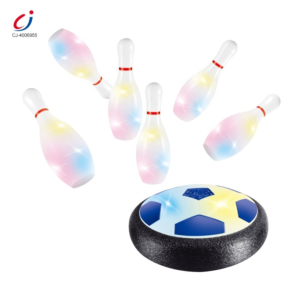 Chengji kids indoor outdoor sport game led hover soccer air power suspension football toy with bowling ball