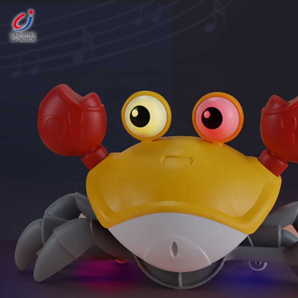 Hot selling interactive baby catch runaway infant crawling automatically avoid cute electric walking induction crab toy